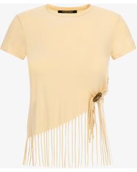 Roberto Cavalli - Camiseta Con Flecos - Lyst