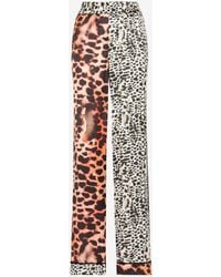 Roberto Cavalli - Murena Print Silk Blend Trousers - Lyst