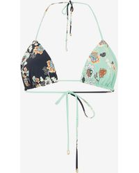 Roberto Cavalli - Kimono Print Bikini Top - Lyst