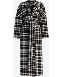 Roberto Cavalli - Karierter Mantel Mit Gürtel - Lyst
