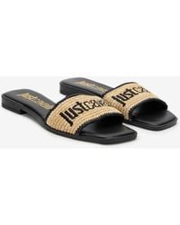 Roberto Cavalli - Sandal With Logo Detail - Lyst