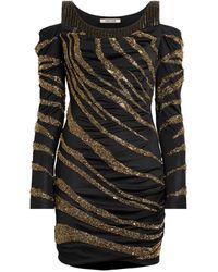 Roberto Cavalli - Embellished Cold Shoulder Mini Dress - Lyst