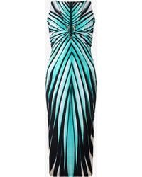 Roberto Cavalli - Ray Of Sea Print Dress Midi - Lyst