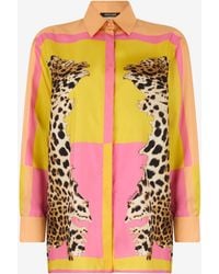 Roberto Cavalli - Camisa De Seda Con Estampado Cavalli Pop - Lyst
