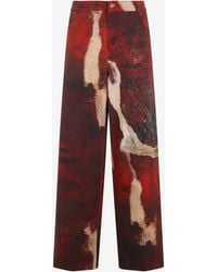 Roberto Cavalli - Vaqueros Rosso De Denim Con Efecto Malteñido - Lyst
