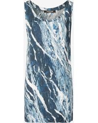 Roberto Cavalli - Silk Mini Dress With Marble Print - Lyst