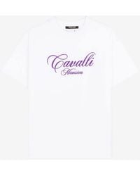 Roberto Cavalli - Logo-embroidered Cotton T-shirt - Lyst