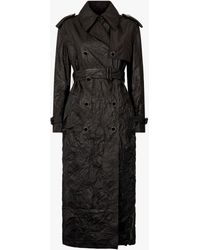 Roberto Cavalli - Long Crinkle-Effect Trench Coat - Lyst