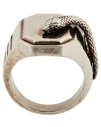 Roberto Cavalli Snake signet ring - Mettallic