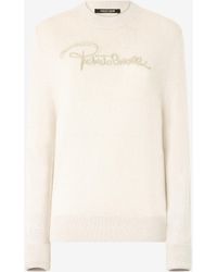 Roberto Cavalli - Sweater With Embroidered Logo - Lyst