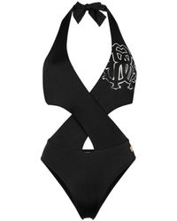 Roberto Cavalli - Rc Monogram-print Cut-out Swimsuit - Lyst