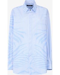 Roberto Cavalli - Striped Shirt With Zebra Pattern - Lyst
