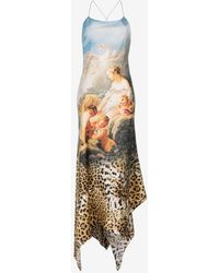 Roberto Cavalli - Painting-print Silk Dress - Lyst