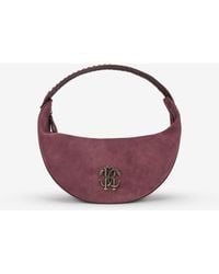 Roberto Cavalli - Burgundy Soft Shoulder Bag With Rc Monogram - Lyst
