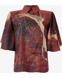 Roberto Cavalli - Silk Shirt With Marble Print - Lyst
