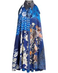 Roberto Cavalli - Oriental Patchwork-print Sleeveless Dress - Lyst