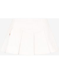 Roberto Cavalli - Pleated Denim Mini Skirt - Lyst