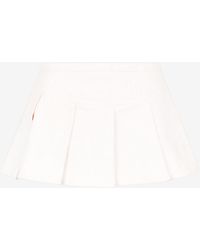 Roberto Cavalli - Pleated Denim Mini Skirt - Lyst