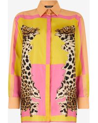 Roberto Cavalli - Silk Shirt With Cavalli Pop Print - Lyst