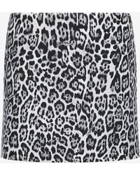 Roberto Cavalli - Miniskirt With Leopard Print - Lyst