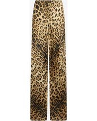 Roberto Cavalli - Leopard Print Palazzo Pants - Lyst