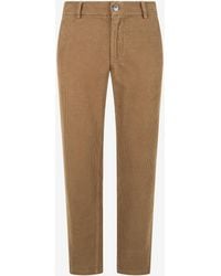 Roberto Cavalli - Corduroy Trousers Camel Straight-Leg - Lyst