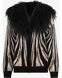 Roberto Cavalli - Jacquard-Cardigan Mit Zebra-Print - Lyst