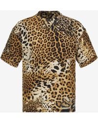 Roberto Cavalli - T-Shirt Mit Jaguar Skin-Print - Lyst