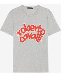 Roberto Cavalli - T-shirt mit logo-print - Lyst