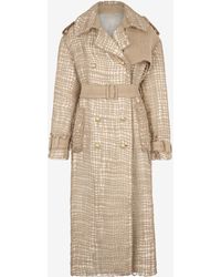Roberto Cavalli - Grid Trench Coat With Belt - Lyst