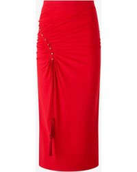 Roberto Cavalli - Midi Skirt With Ruched Detail - Lyst