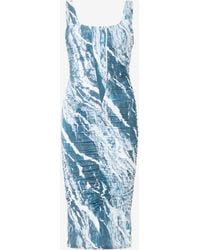 Roberto Cavalli - Marble-Print Midi Dress - Lyst