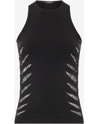 Roberto Cavalli - Vest Top With Openwork Zebra Pattern - Lyst