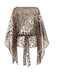 Roberto Cavalli - Leopard-Print Kaftan Top - Lyst