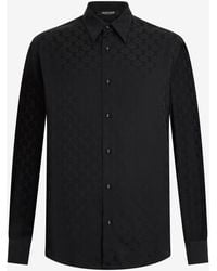 Roberto Cavalli - Shirt With All-Over Monogram Mirror Snake - Lyst