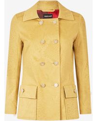 Roberto Cavalli - Double-Breasted Jacket With Python Pattern - Lyst