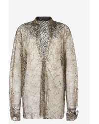 Roberto Cavalli - And See-Through Shirt With Embroidery - Lyst