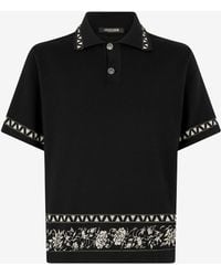 Roberto Cavalli - Knitted Polo Shirt With Jacquard Pattern - Lyst