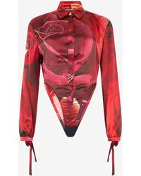 Roberto Cavalli - Abstract-Print Bodysuit - Lyst