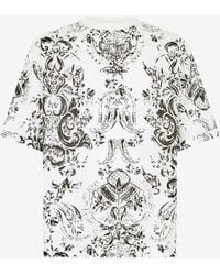 Roberto Cavalli - T-Shirt With Ornamental Design - Lyst