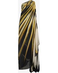 Roberto Cavalli - Ray Of Print Silk Maxi Dress - Lyst