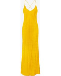 Roberto Cavalli - Long Dress With Mirror Snake Monogram - Lyst