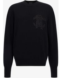 Roberto Cavalli - Embroidered Logo Sweater - Lyst