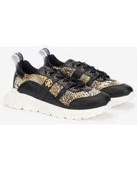 Roberto Cavalli - Leopard Print Leather Sneakers - Lyst