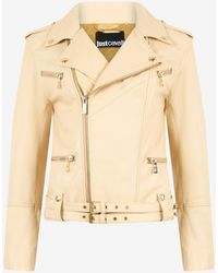 Roberto Cavalli - Jacket With Studded Logo - Lyst
