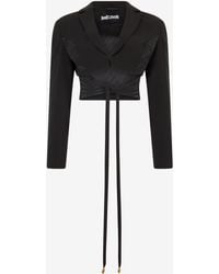 Roberto Cavalli - Dress With Mini Rhinestone-Detailed Zebra Design - Lyst