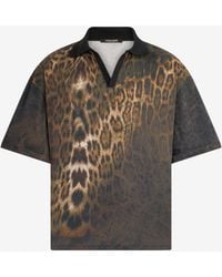 Roberto Cavalli - Jaguar Print Polo Shirt - Lyst