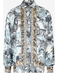 Roberto Cavalli - Shirt With Python And Jungle Print - Lyst