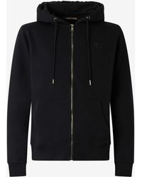 Roberto Cavalli - Felpa Nera Con Cappuccio E Zip - Lyst