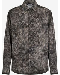 Roberto Cavalli - Faded Effect Shirt With All-Over Lettering - Lyst